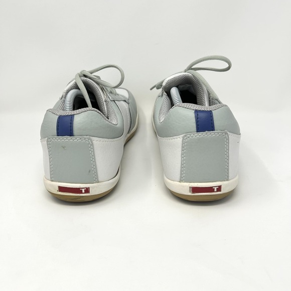 TRUE Linkswear Shoes Mens Size 11 White Gray Blue Leather Golf‎ Sneakers Low Top - Picture 3 of 11